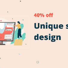 Unique design for your site to make it really stand out with a 40% discount