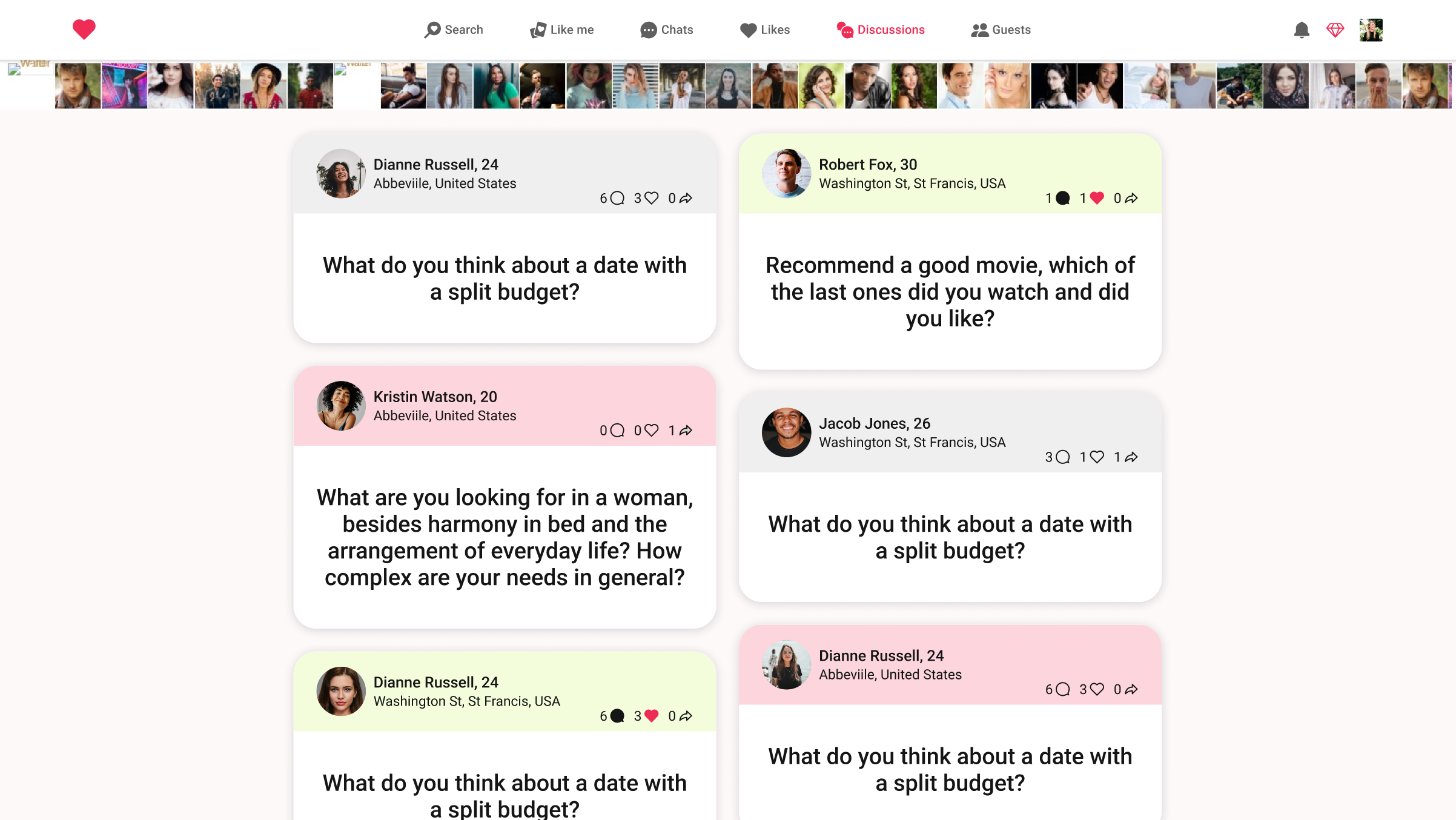 Prototype of Questions after Matching — More conversations, more paid subscriptions