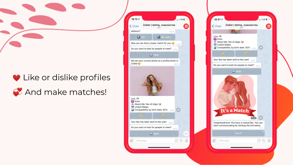 Dating in chatbots of popular messengers: Telegram, Viber, Facebook Messenger, Line...