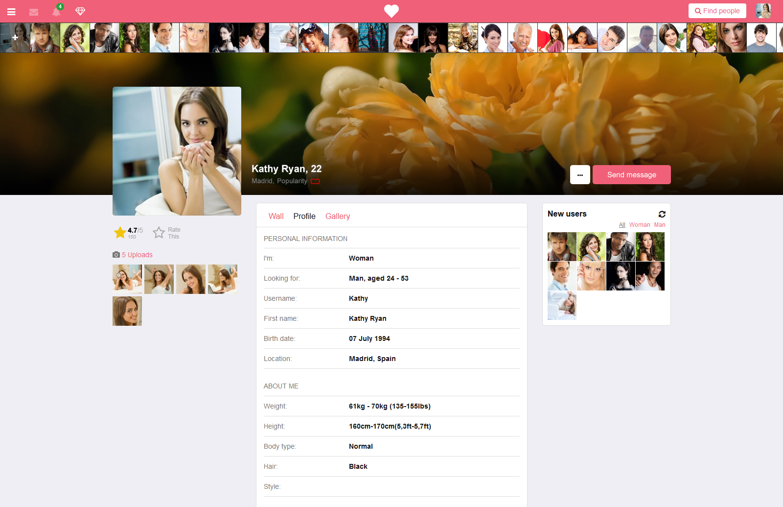 Cover Photo – Special background pic on the user profile page