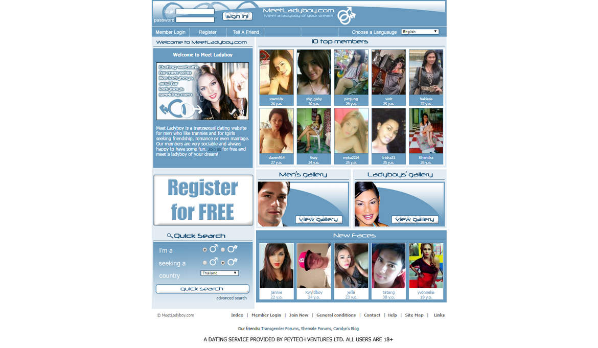 Dating site for shemales and ladyboys