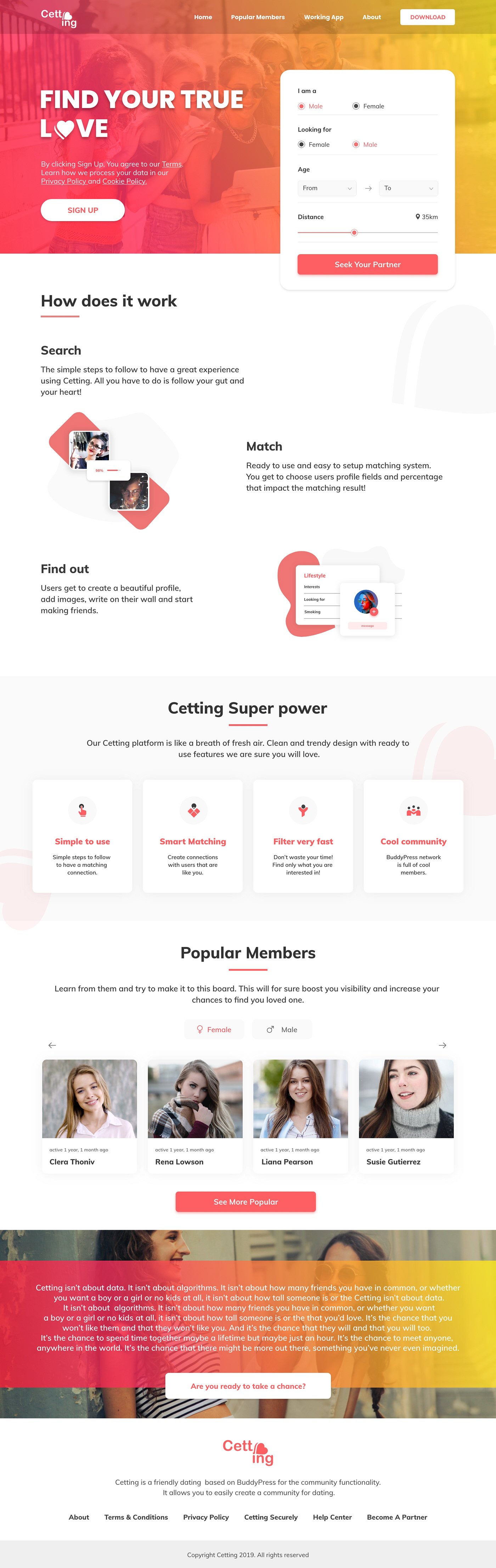 Cetting - dating website template