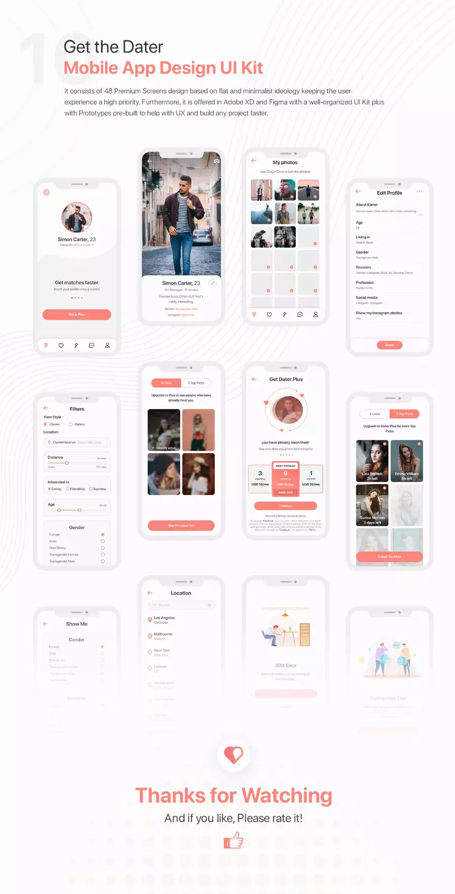 Dater - dating app template