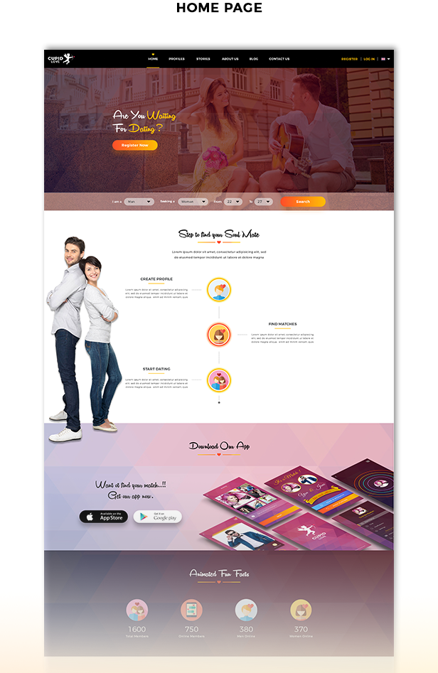 CUPID LOVE - dating website template
