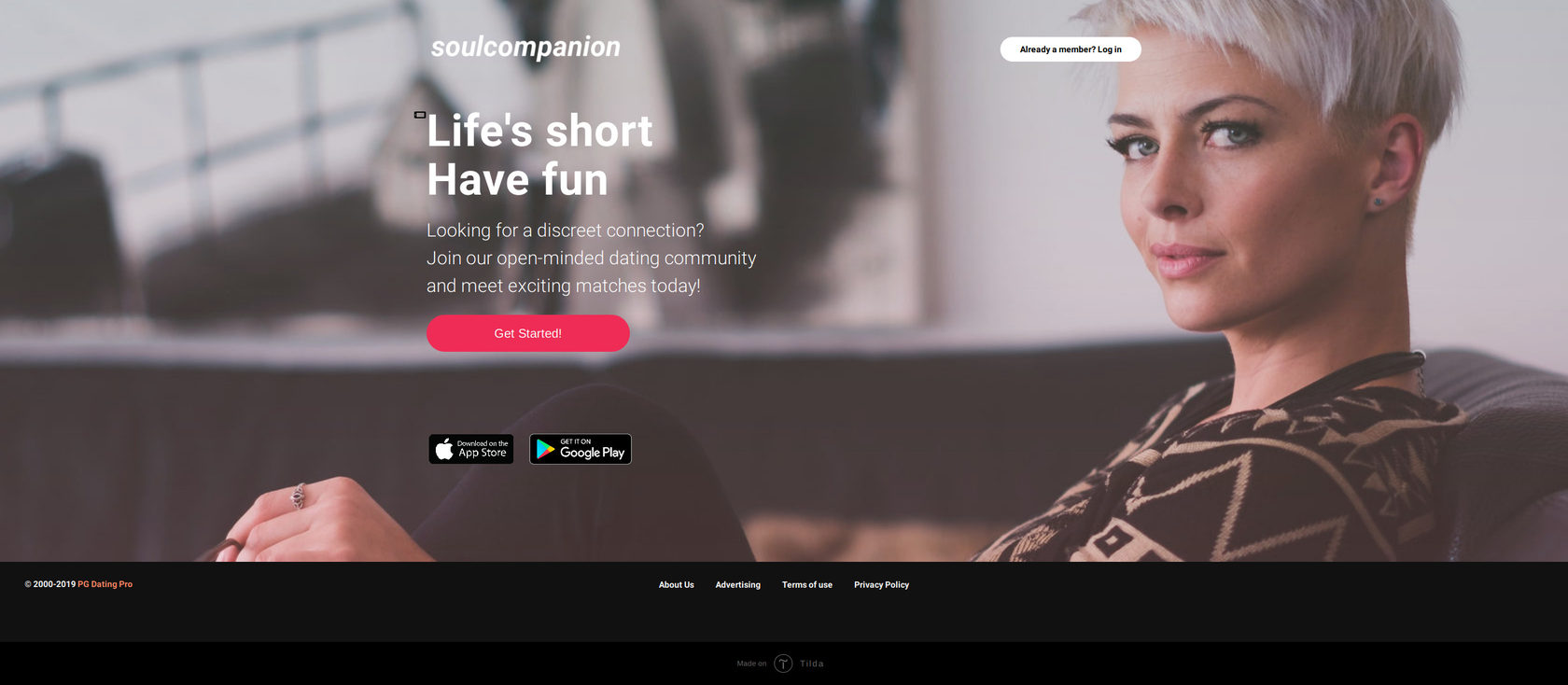 Life\`s short. Have fun - dating website template
