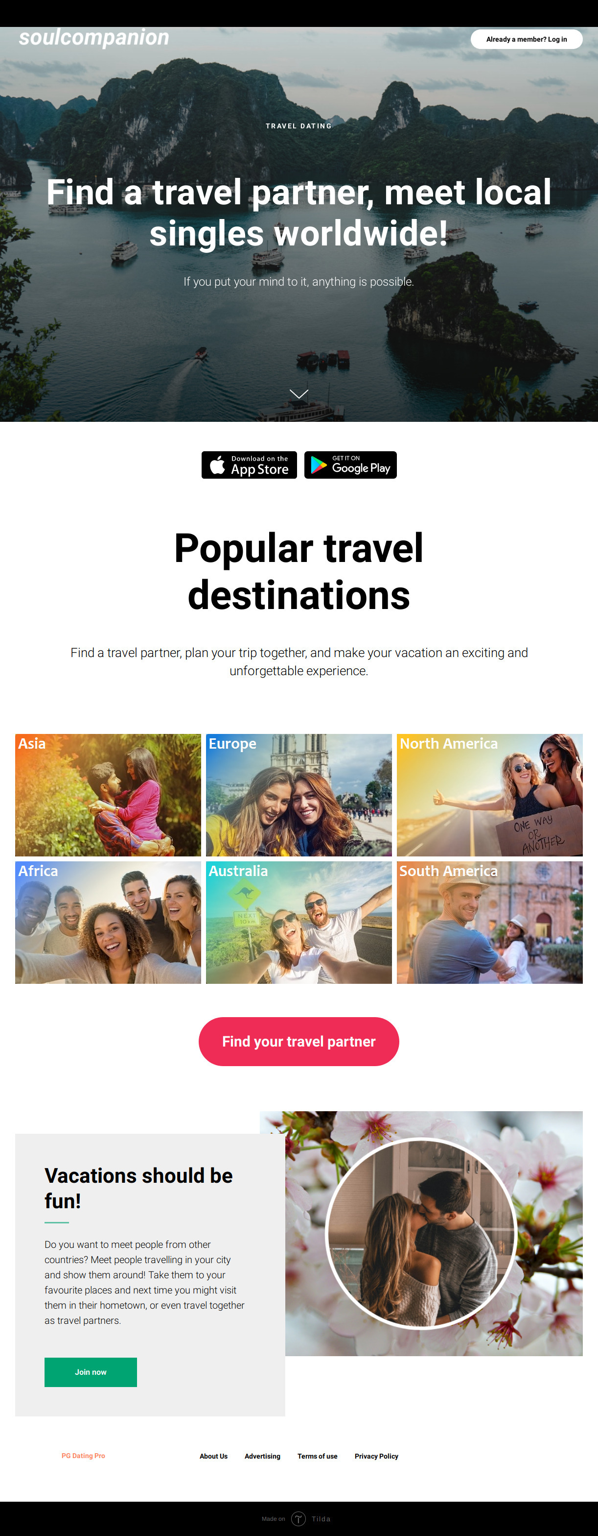 Find a travel partner, meet local singles worldwide! - dating website template