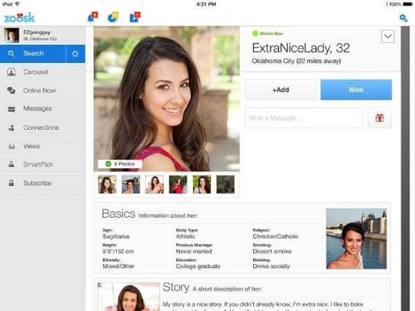 Real dating profiles from sources such as eHarmony, Match.com, Zoosk, FriendFinder, Badoo, and others.