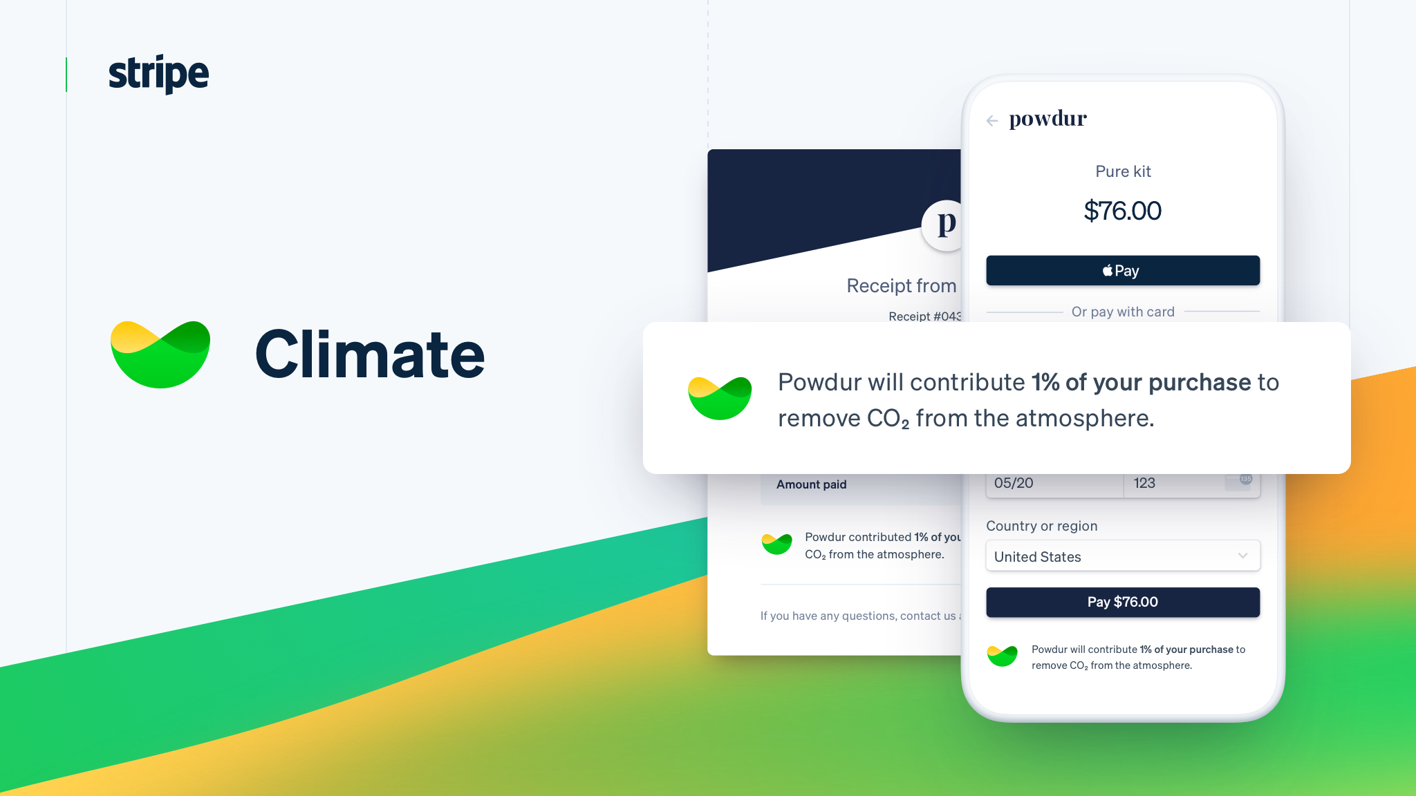 Carbon removal purchases with Stripe Climate tool