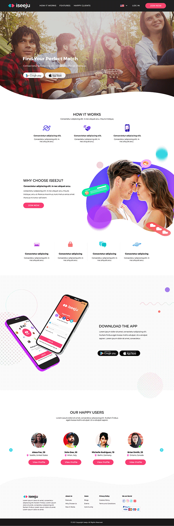 Iseeju - dating website template