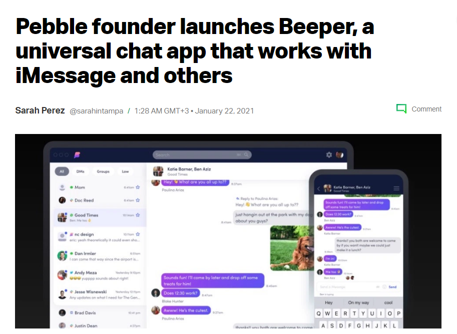 Connect all your messengers in one place with Beeper app