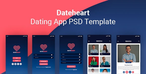 Dateheart - dating app template