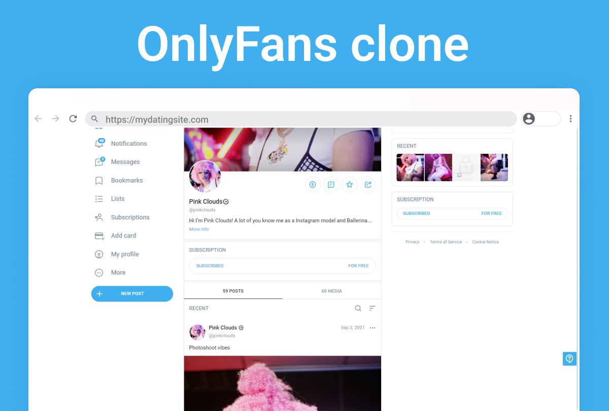 Prototype of OnlyFans clone: Content Subscription Service