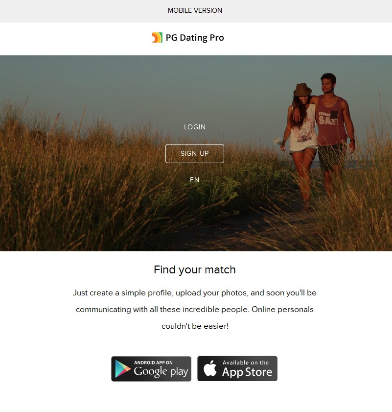 Summer landing page - dating website template