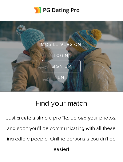 Winter landing page - dating website template