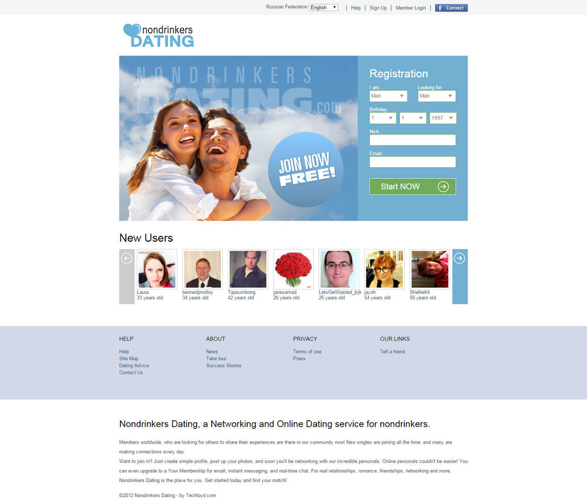 Dating site for non-drinkers