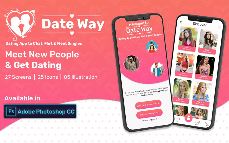 Date Way - dating app template