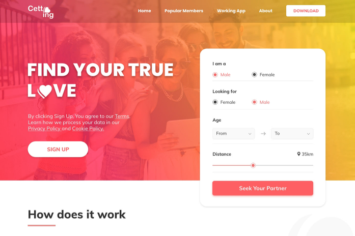 Cetting - dating website template